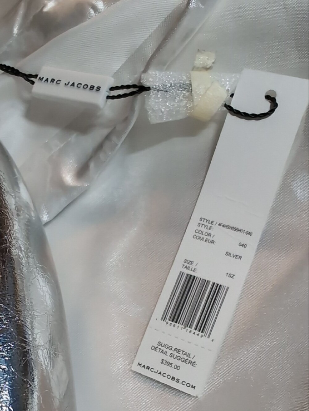 Marc Jacobs Metallic Silver Leather Hobo Shoulder Bag - Picture 12 of 13